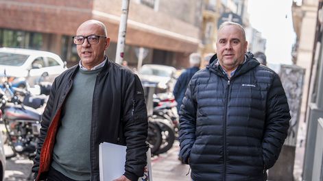 Presidente del PIT-CNT Marcelo Abdala y secretario general José Lorenzo López.