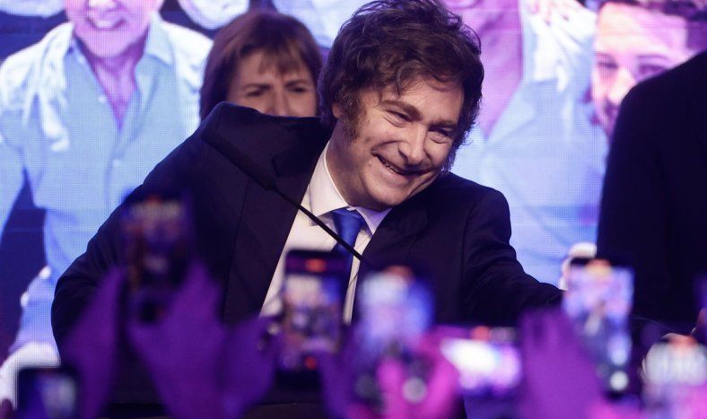 El presidente argentino Javier Milei en la noche de las elecciones legislativas.