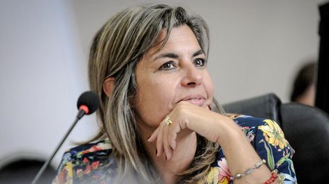 Adriana Peña durante un Congreso de Intendentes. Foto: Javier Calvelo / adhocFOTOS