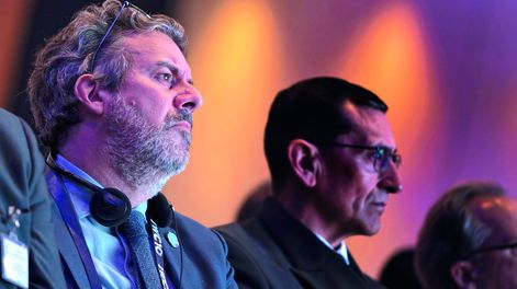 Julian Barbiere durante la 10ª Conferencia Bienal sobre Aguas Internacionales en Punta del Este