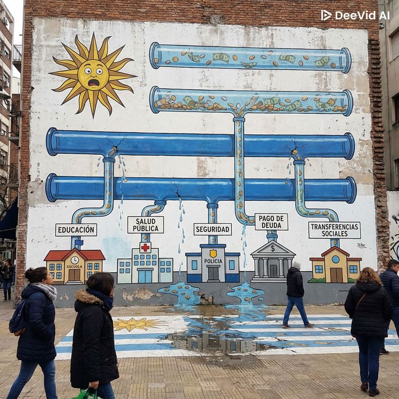 Una representación del flujo fiscal uruguayo creado con la ayuda de la IA.