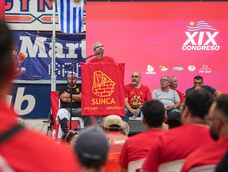 Javier Díaz, secretario general del Sunca, durante el XIX Congreso del sindicato. Javier Díaz, secretario general del Sunca, durante el XIX Congreso del sindicato.